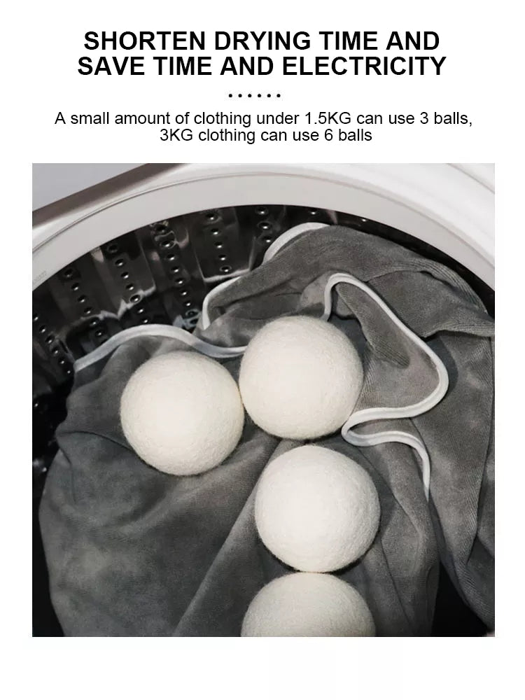 Reusable Wool Dryer Balls - Natural Fabric Softener