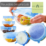 Reusable Silicone Lids - Set of 6 or 12.
