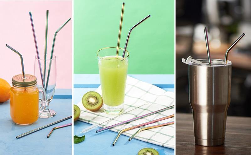 Reusable Metal Straws.