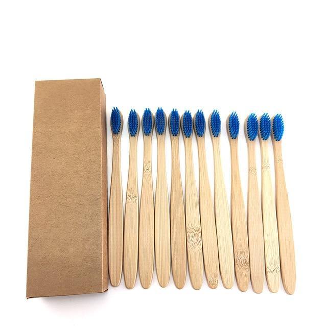 Natural Bamboo Toothbrushes-Set of 12.