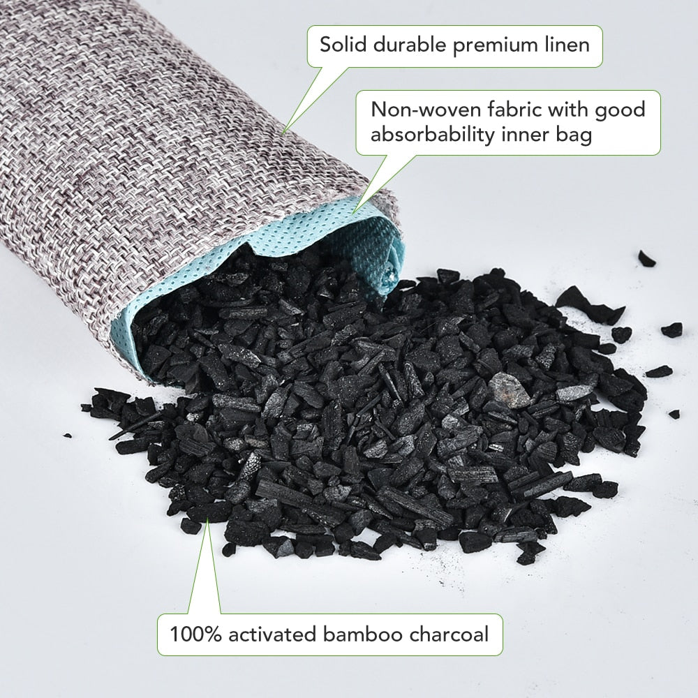 Bamboo Activated Charcoal Deodorisers - 10pcs